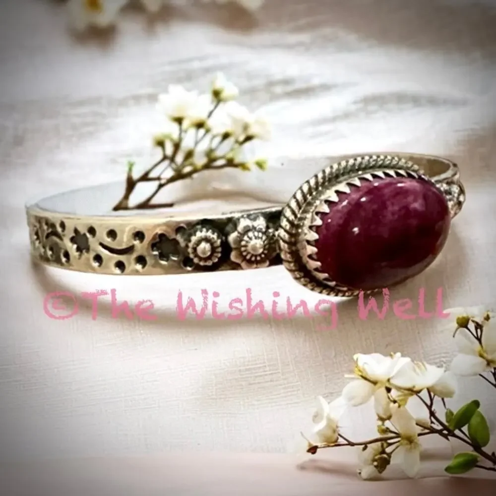Wow! Rare Purple Spiny Oyster Cuff Sterling Silver Bracelet 6-8”